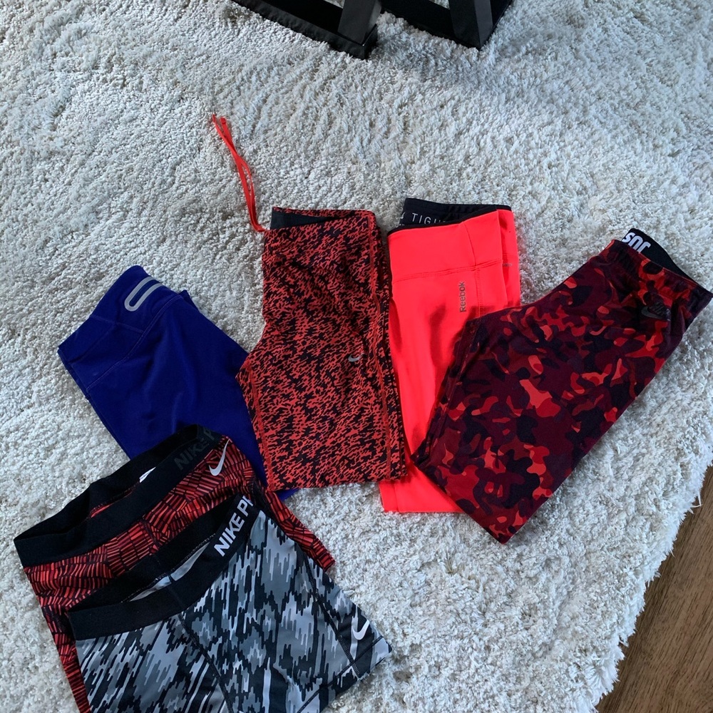 Nike Reebok Athleta Lot of Leggings and Shorts